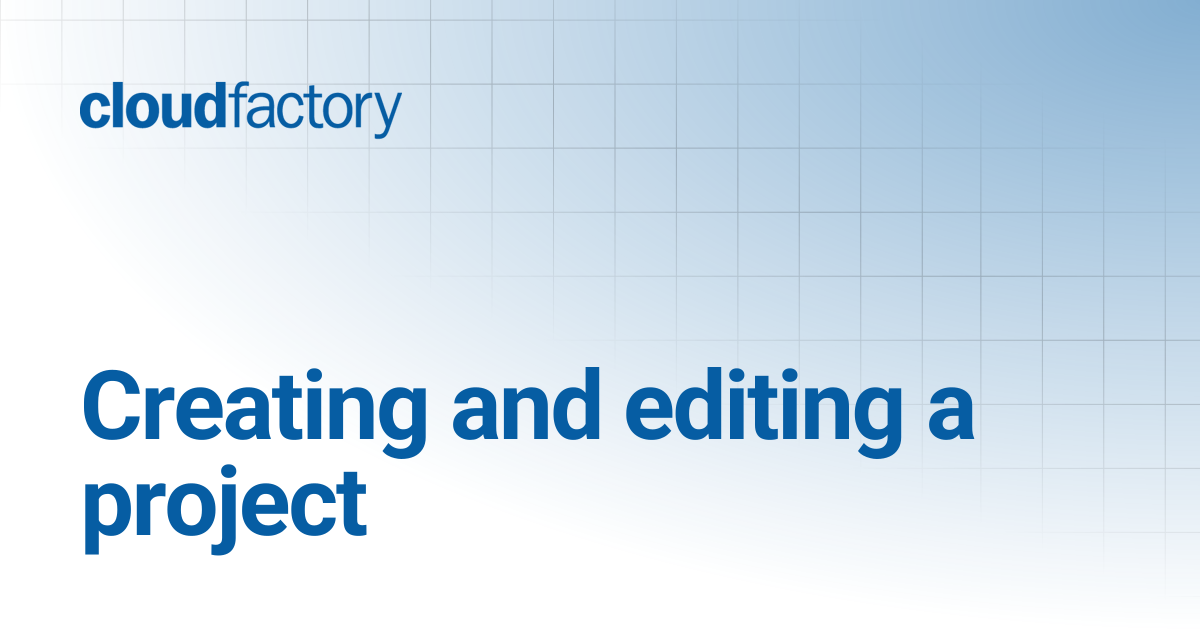 Creating and editing a project | AI Data Platform Docs